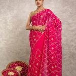 Pink Lehariya Saree | Sikhiya Gotta & Sequin Work on Georgette | Jaipurio Designer Collection